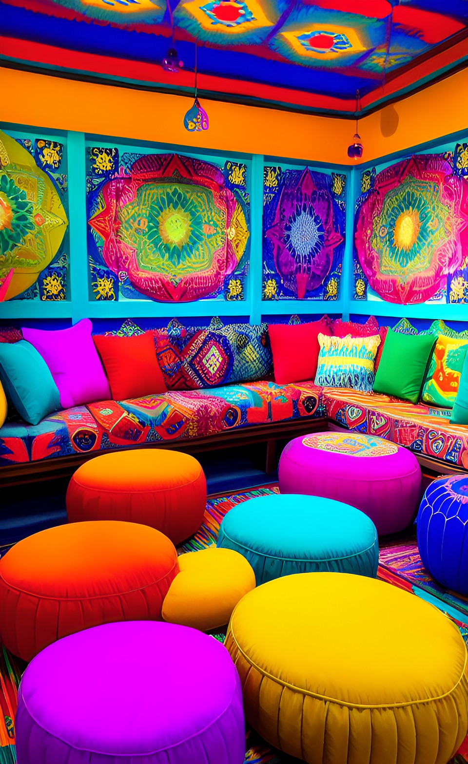 colorful bohemian lounge preview