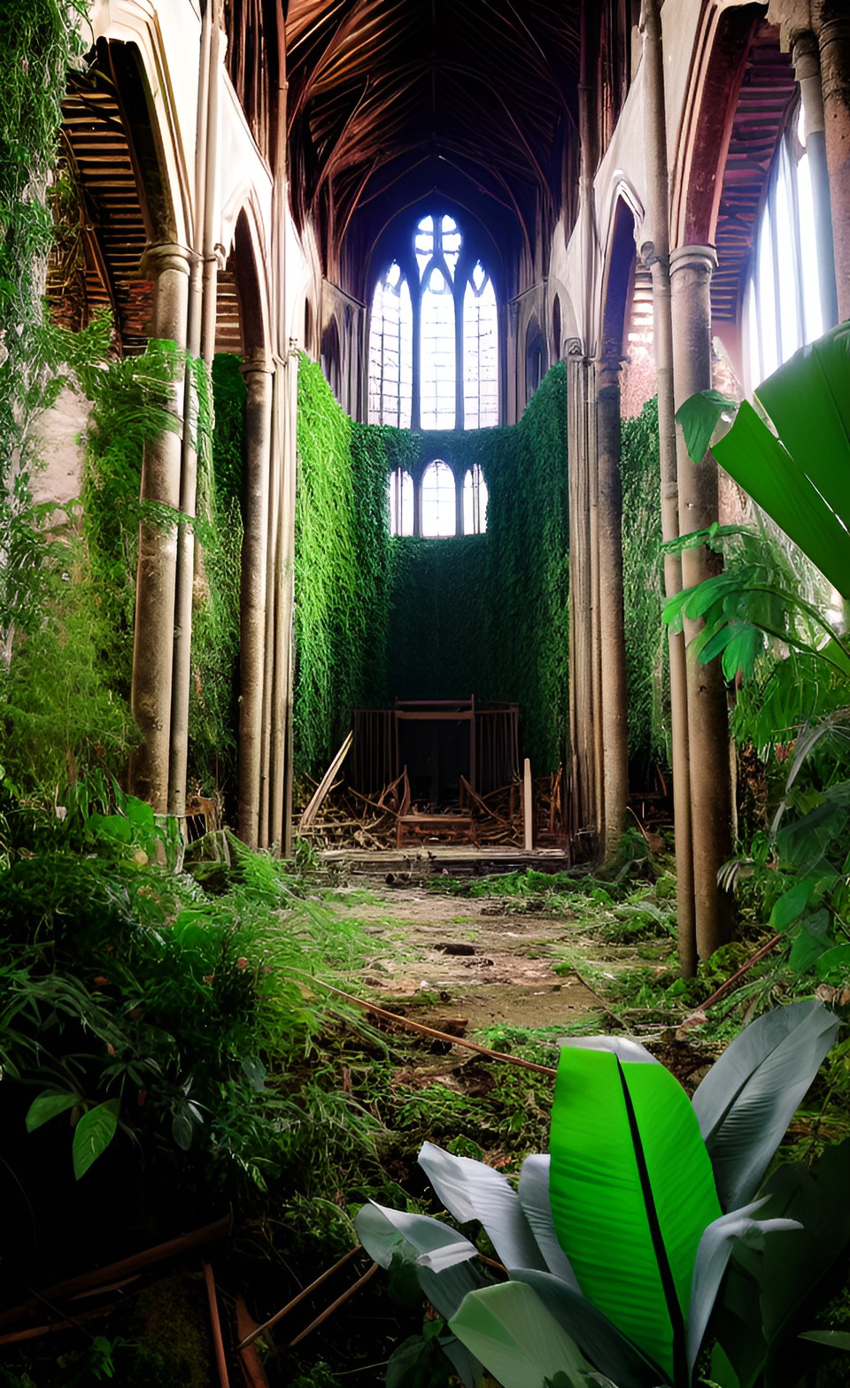 fixing and rebuilding the broken church, jungle growing in the church ruins preview