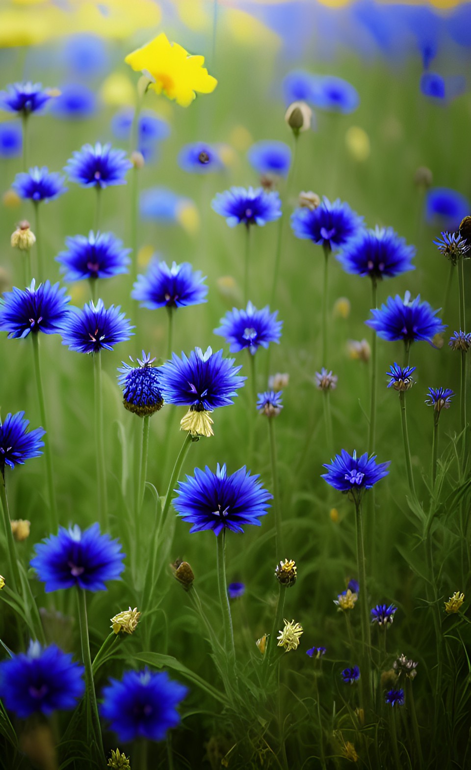 field of flowers cornflower bellflover preview