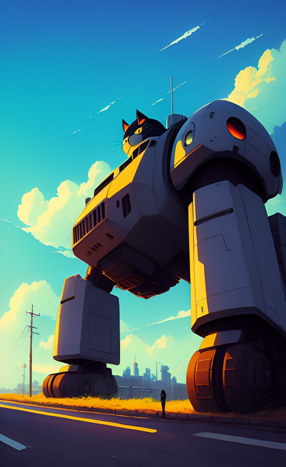 cute giant robot cat preview