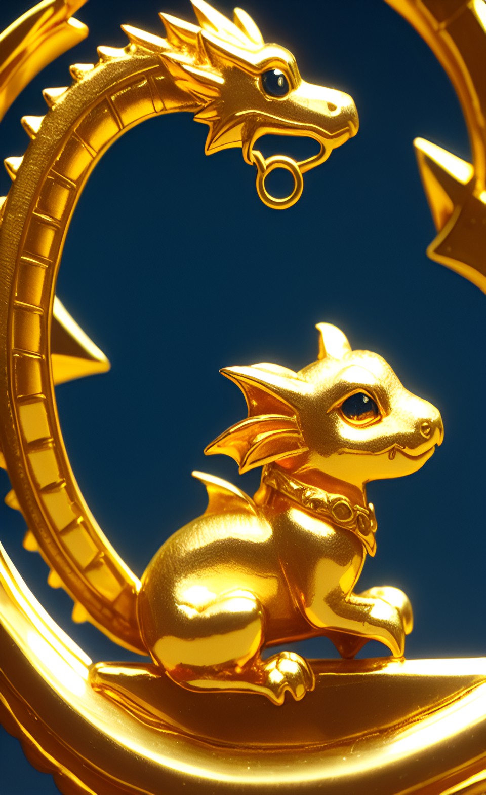 adorable little dragon sitting on gold that is gold preview