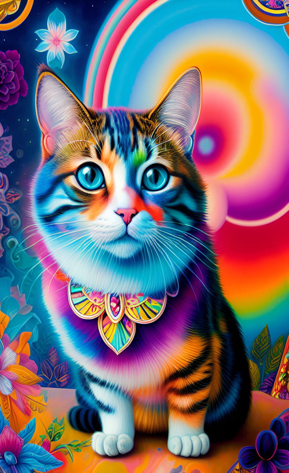 lisa frank art style  cat preview