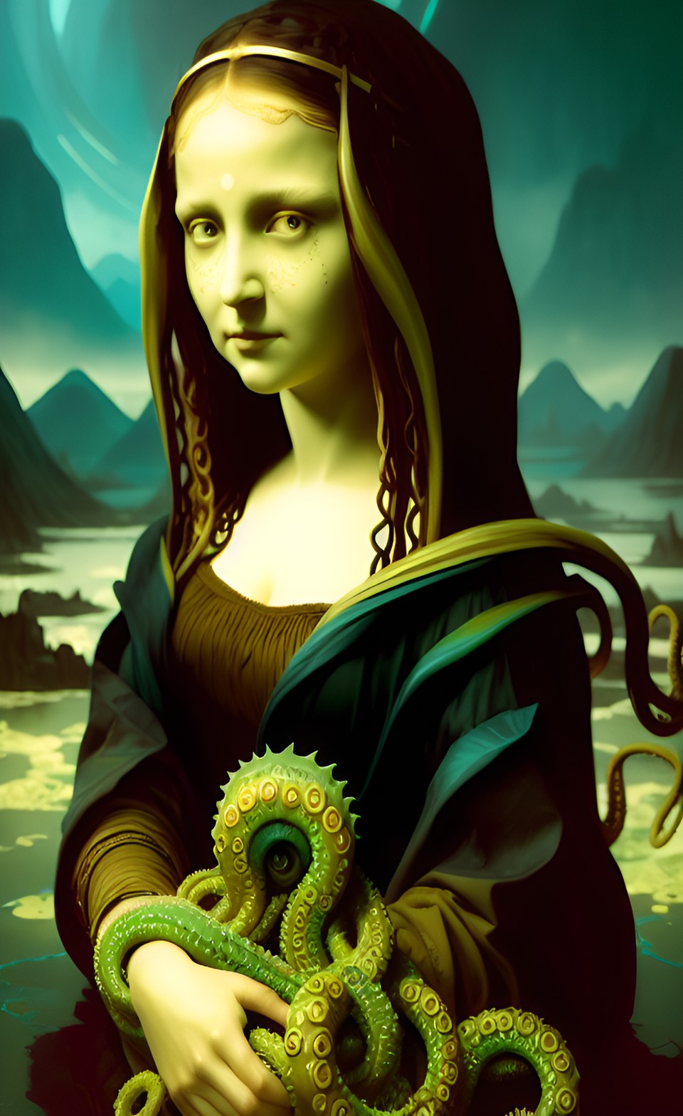 tentacle monster lovecraftiandark nightmare mona lisa tentacle horror preview