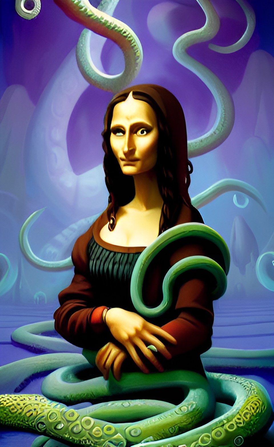 tentacle monster lovecraftiandark nightmare mona lisa tentacle horror preview