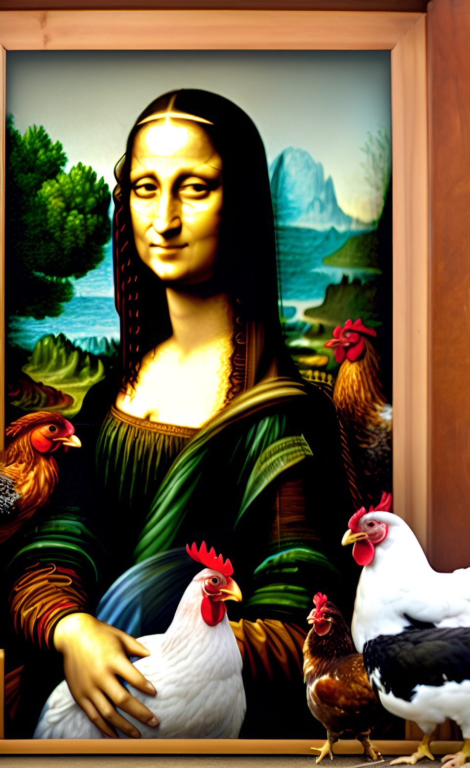 chicken farmer mona lisa now with even more chickens preview