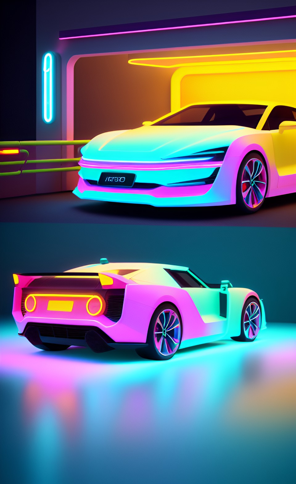 neon light car preview