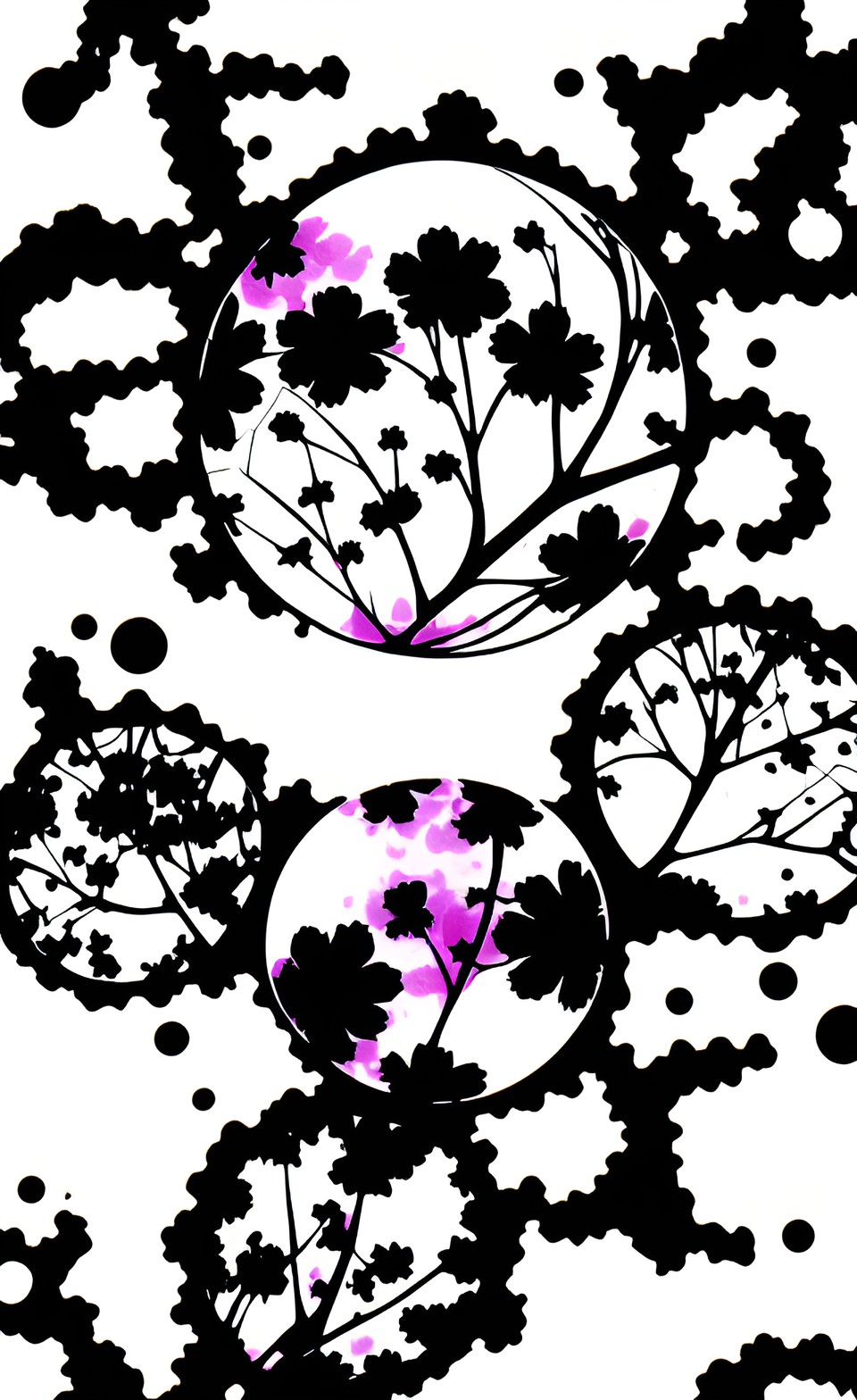 Black and Pink Petal - cherry blossom bubble preview