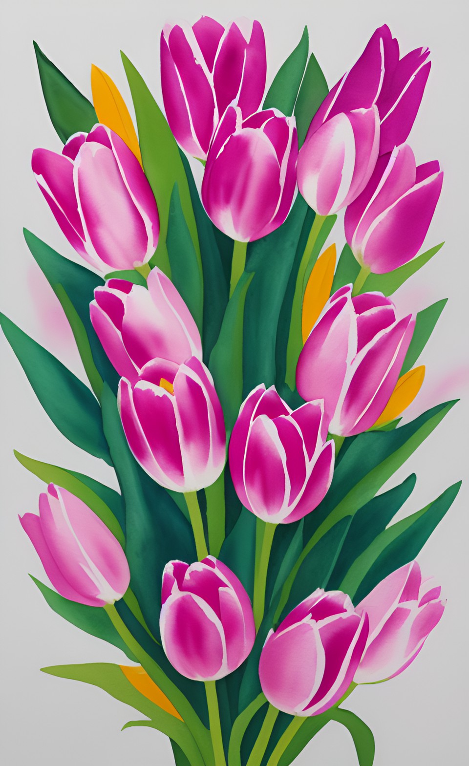 bouquet pink tulip watercolor preview