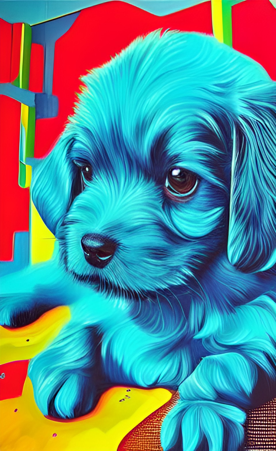 Blue Monochromatic Garish Puppies - blue monochromatic garish puppies preview