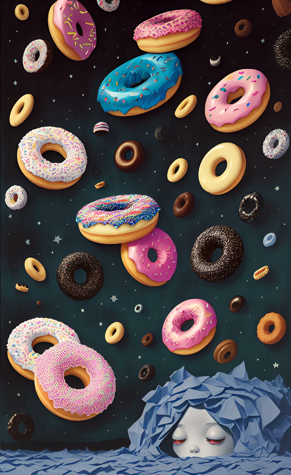 haunted thoughts about donuts. mark ryden, wayne barlowe, surreal, lowbrow, spooky, andrew wyeth, luxury fashion, realistic preview