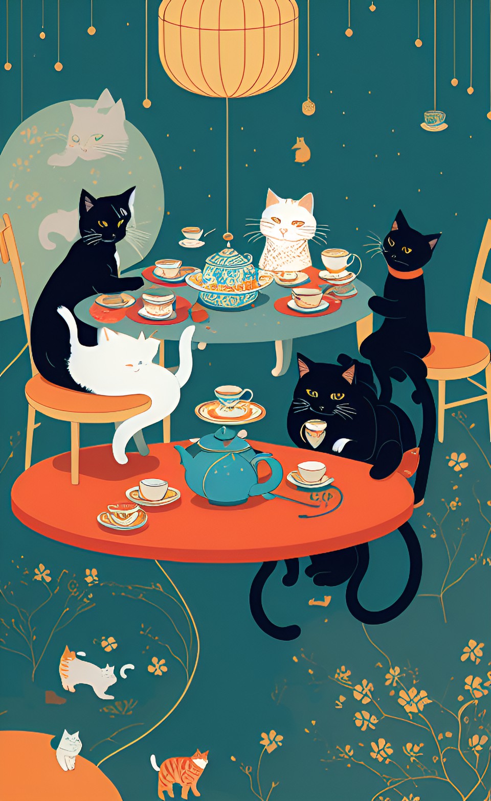 cats having tea preview