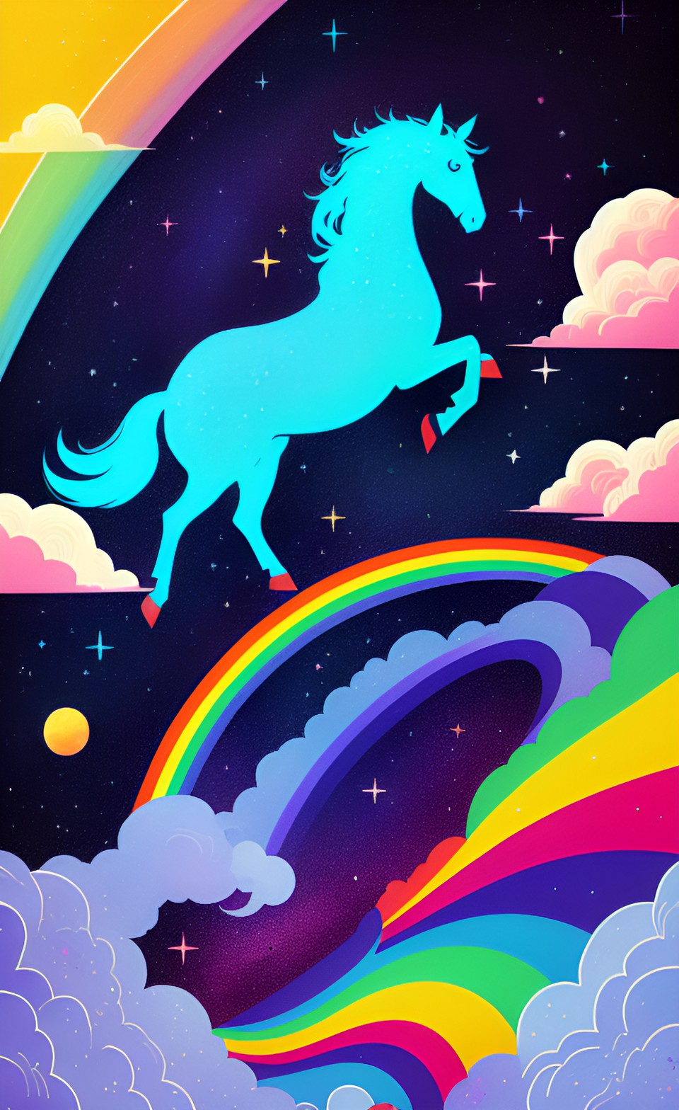 rainbow horse in space preview