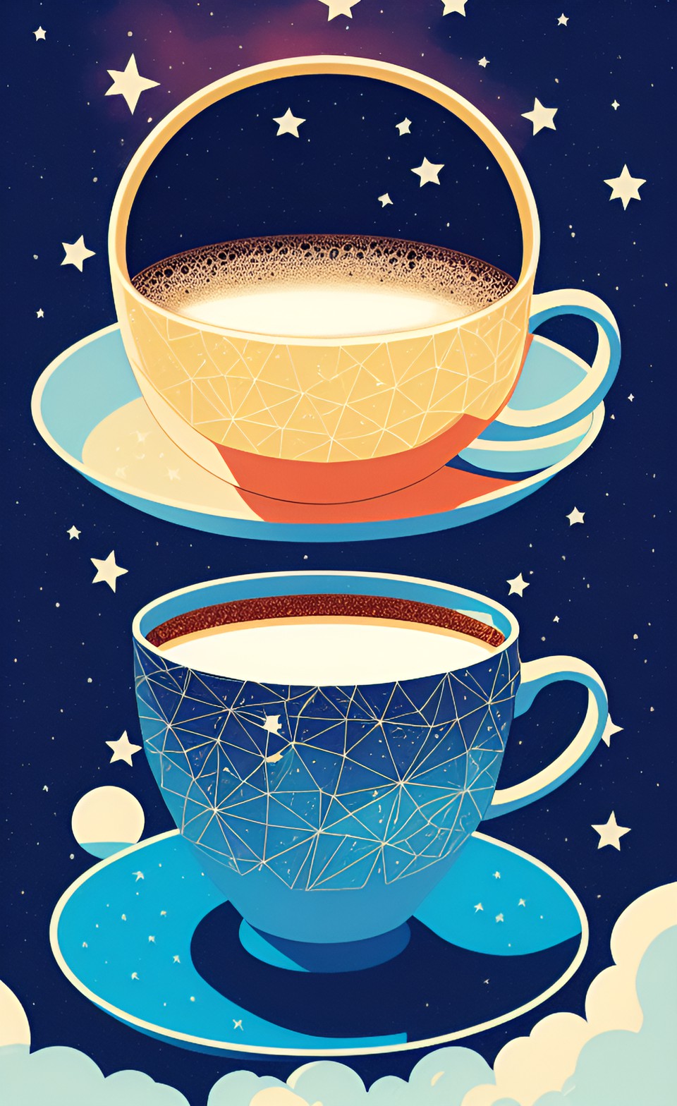 Starlight Brew - a cup of coffee sitting under a sky full of stars preview