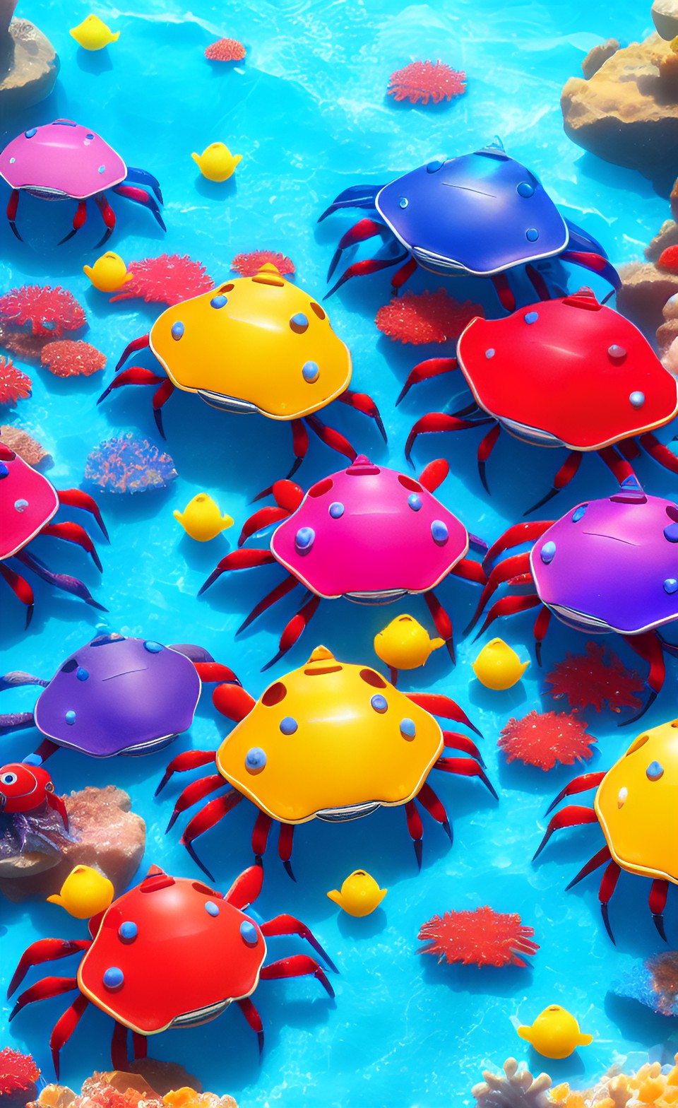 magical crabs in an enchanted sea, vivid colors preview