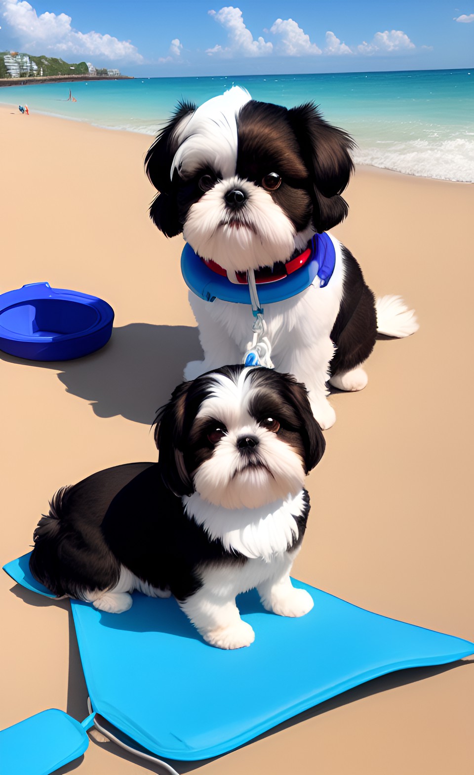 shih tzu tanning at beach preview