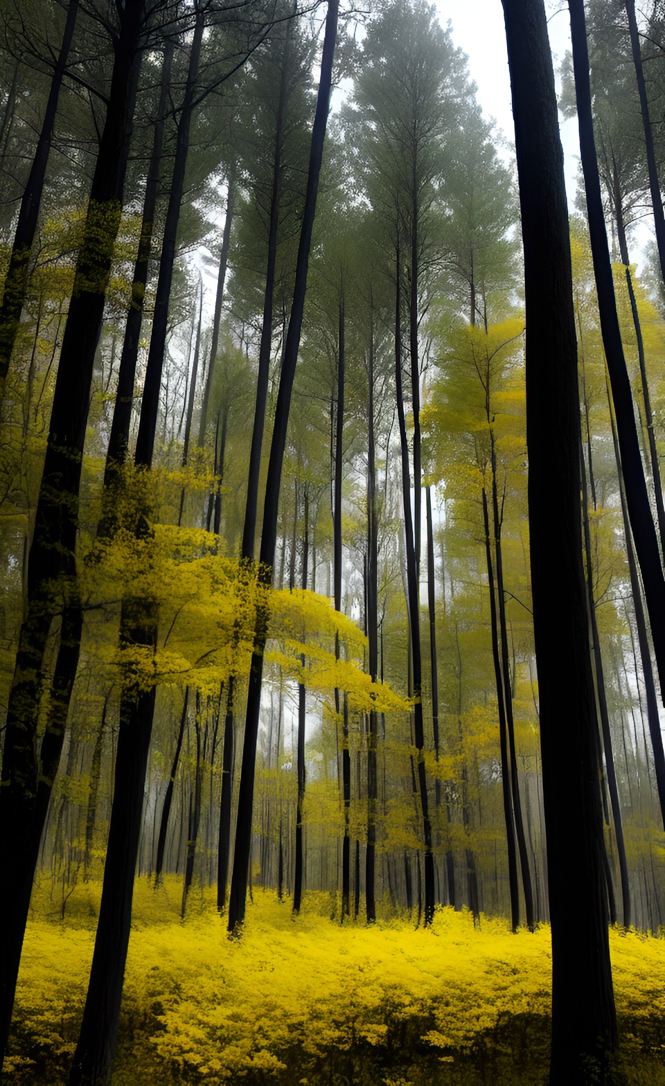 forest,  black, white, yellow preview