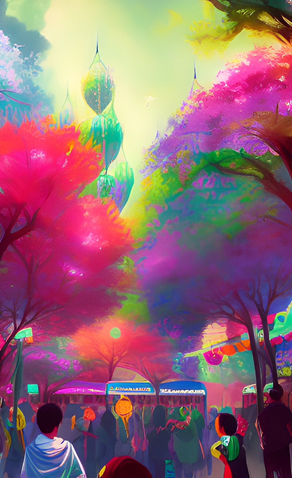 spring festival in a park, colorful, happy preview