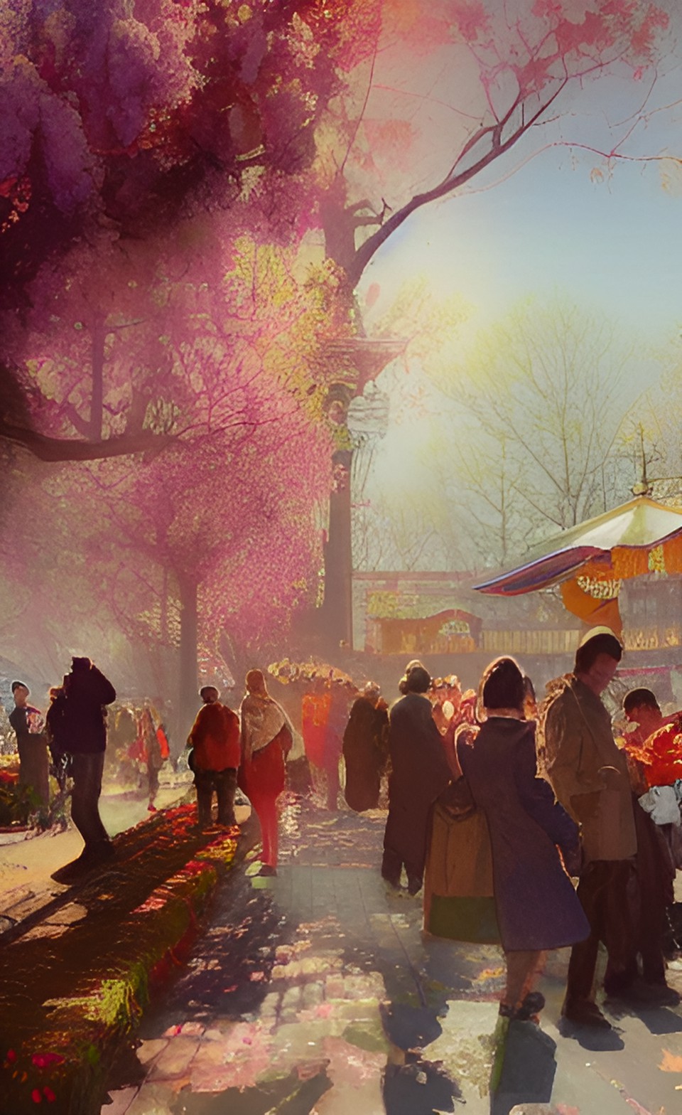 spring festival in a park, colorful, happy preview