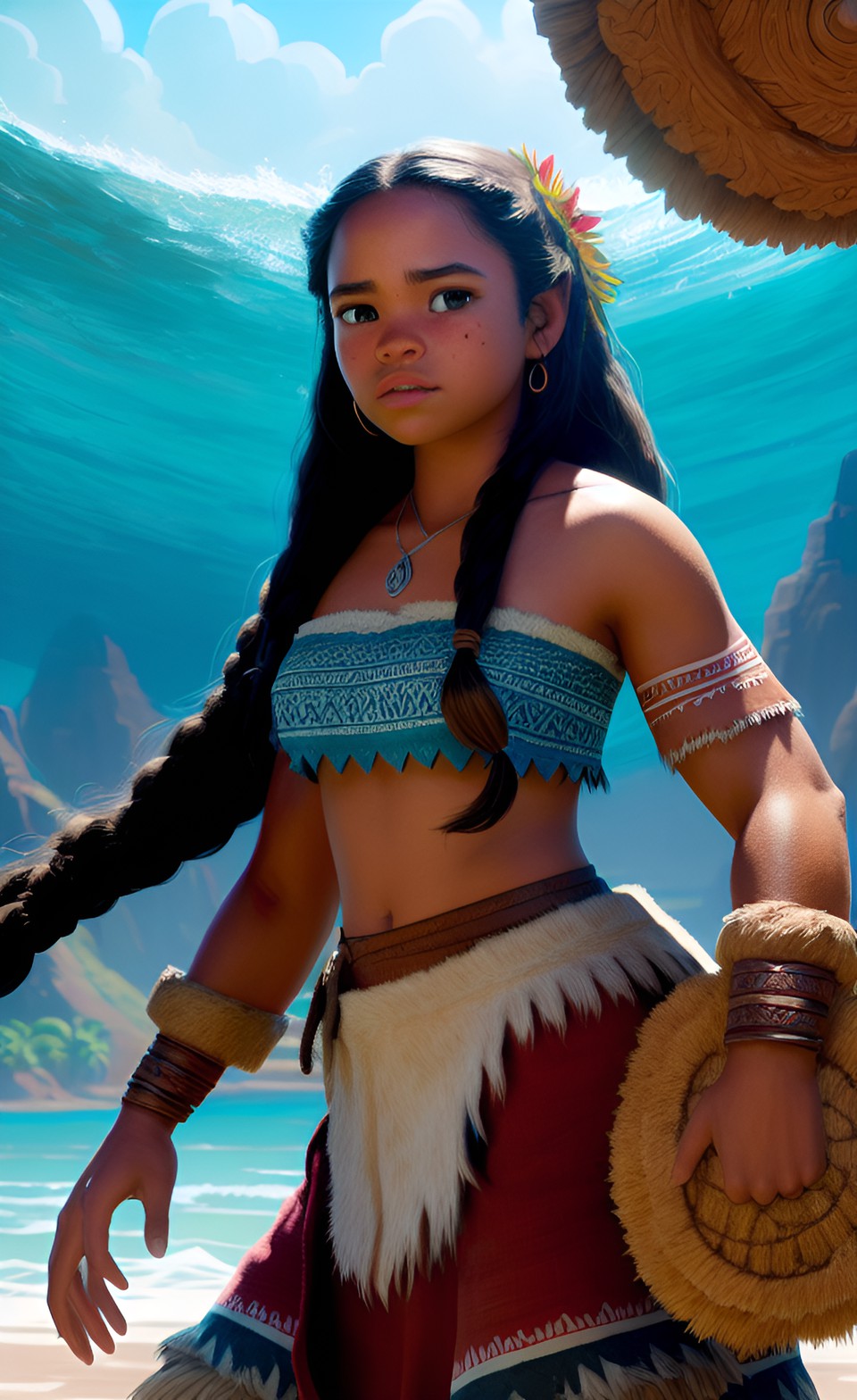 jenna ortega as moana hyper realistic preview