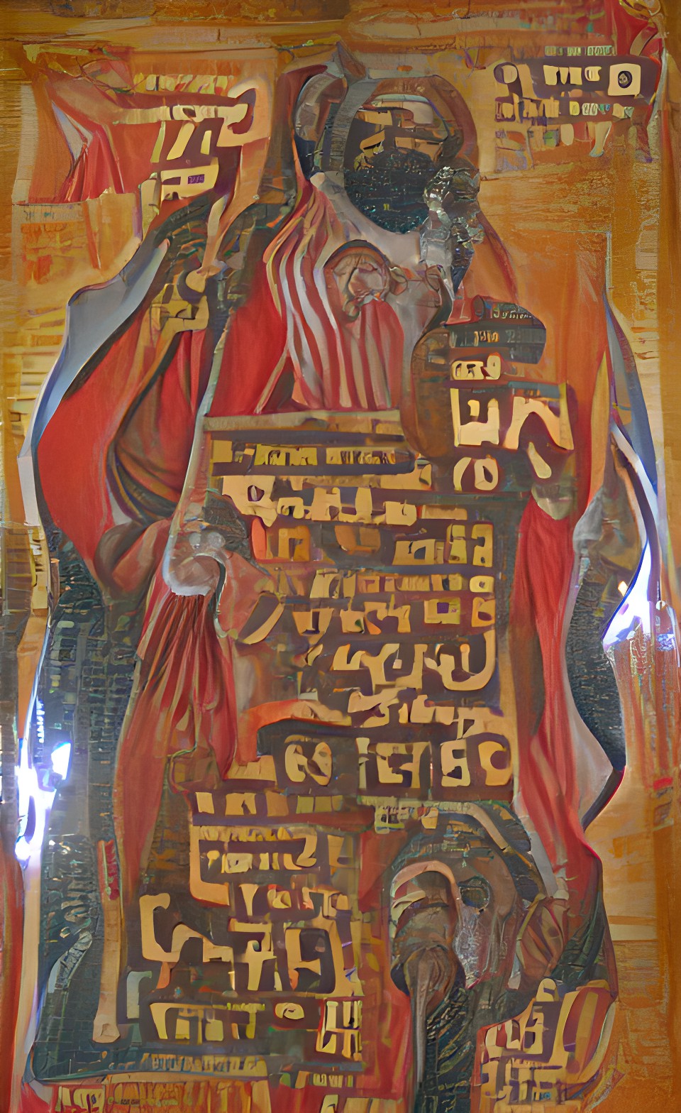 eastern orthodox icon of moses, with hebrew text preview