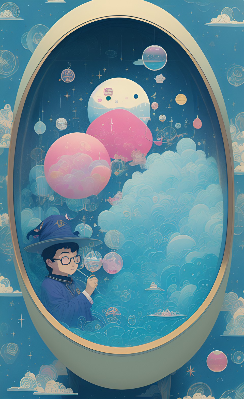 wizard in bathtub bubbles preview