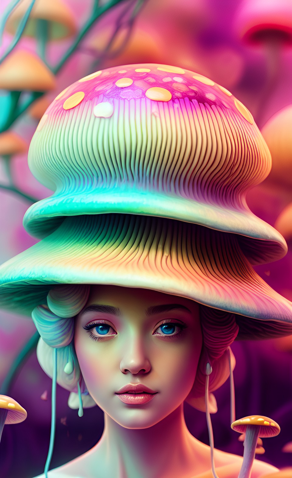 pastel mushroom goddess preview