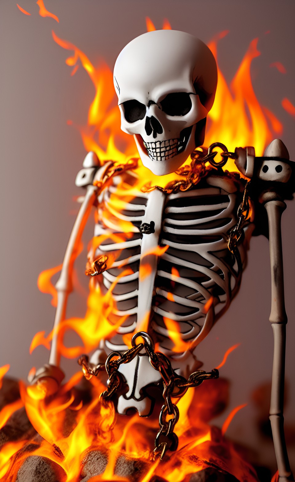 skeleton on fire with chain preview