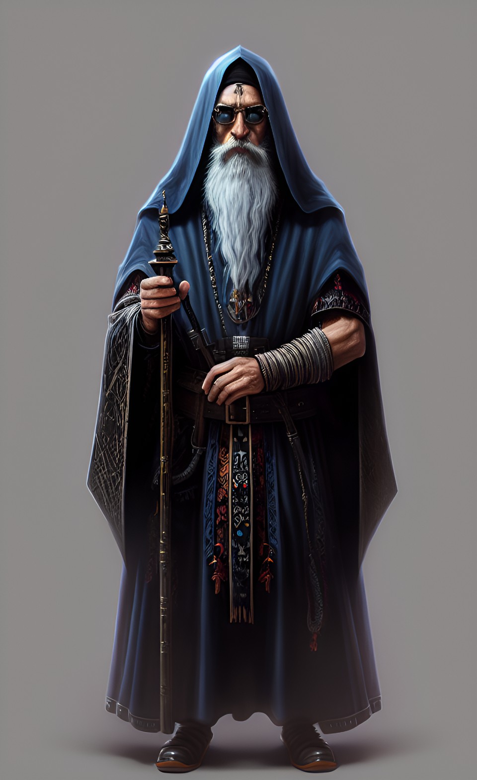 Merlin The Wizard - sorcerer hermit, occult, mysterious, perfect shading preview