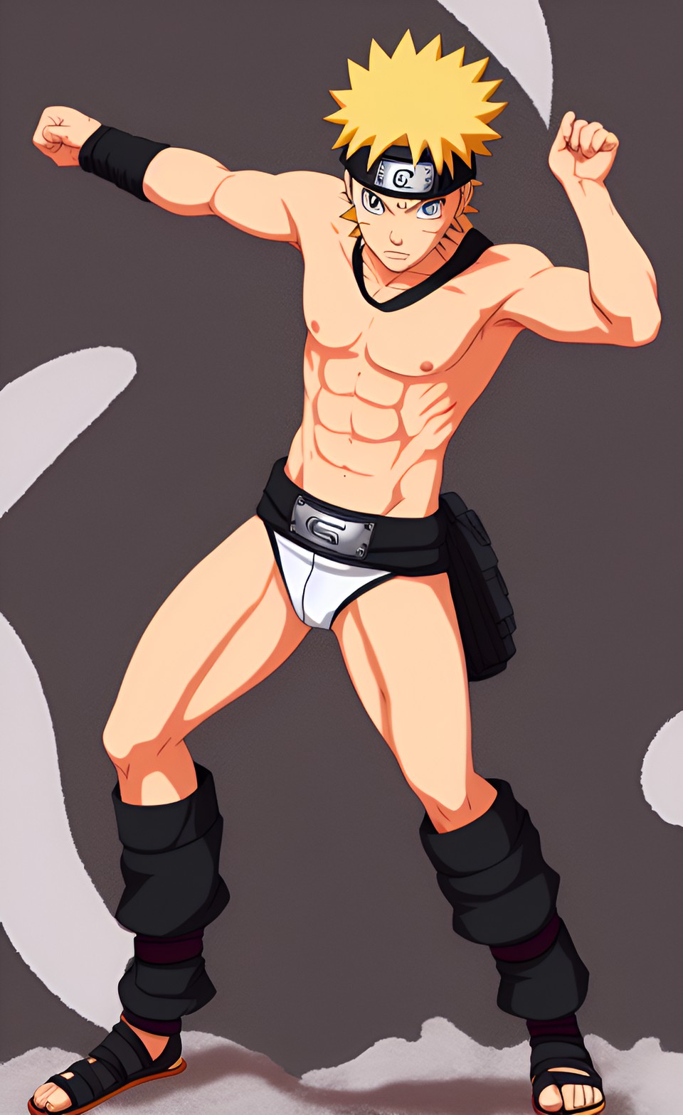 naruto, character shirtless, feet, full body preview