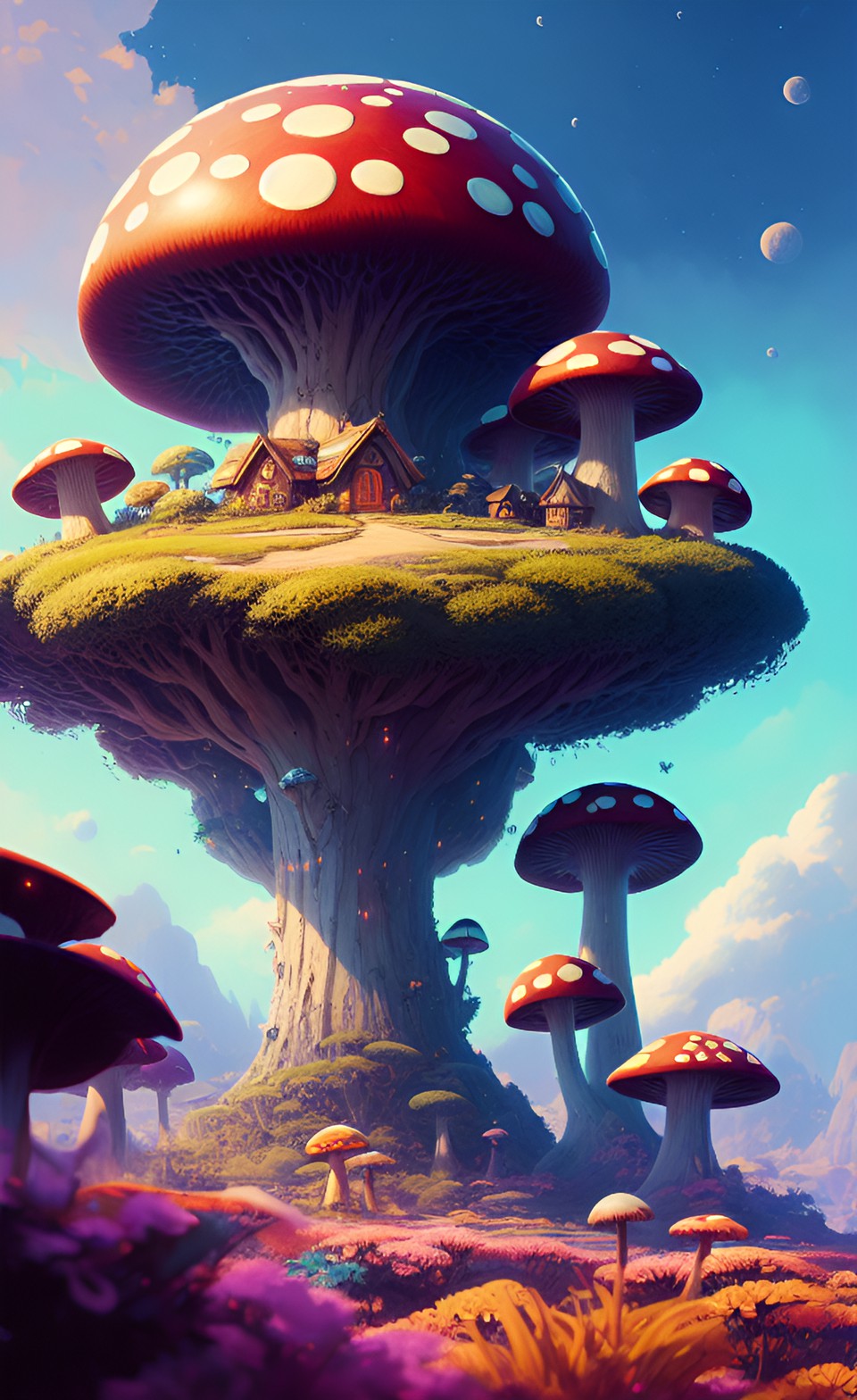 mushroom planet with a small house preview