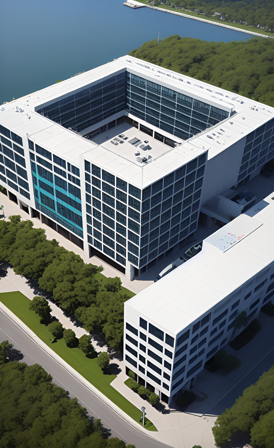 game console headquarters building aerial view preview