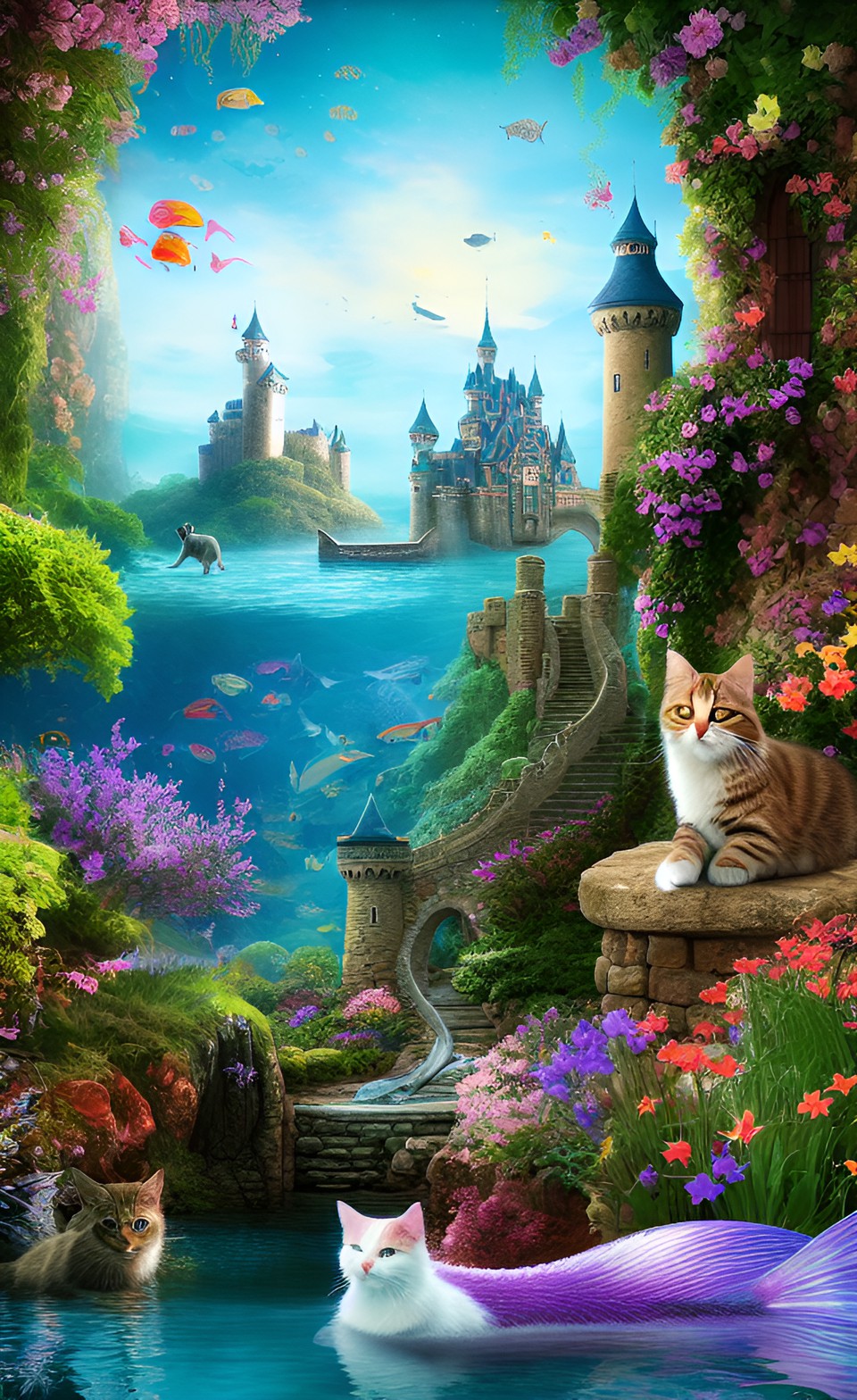 castle cats and mermaids preview