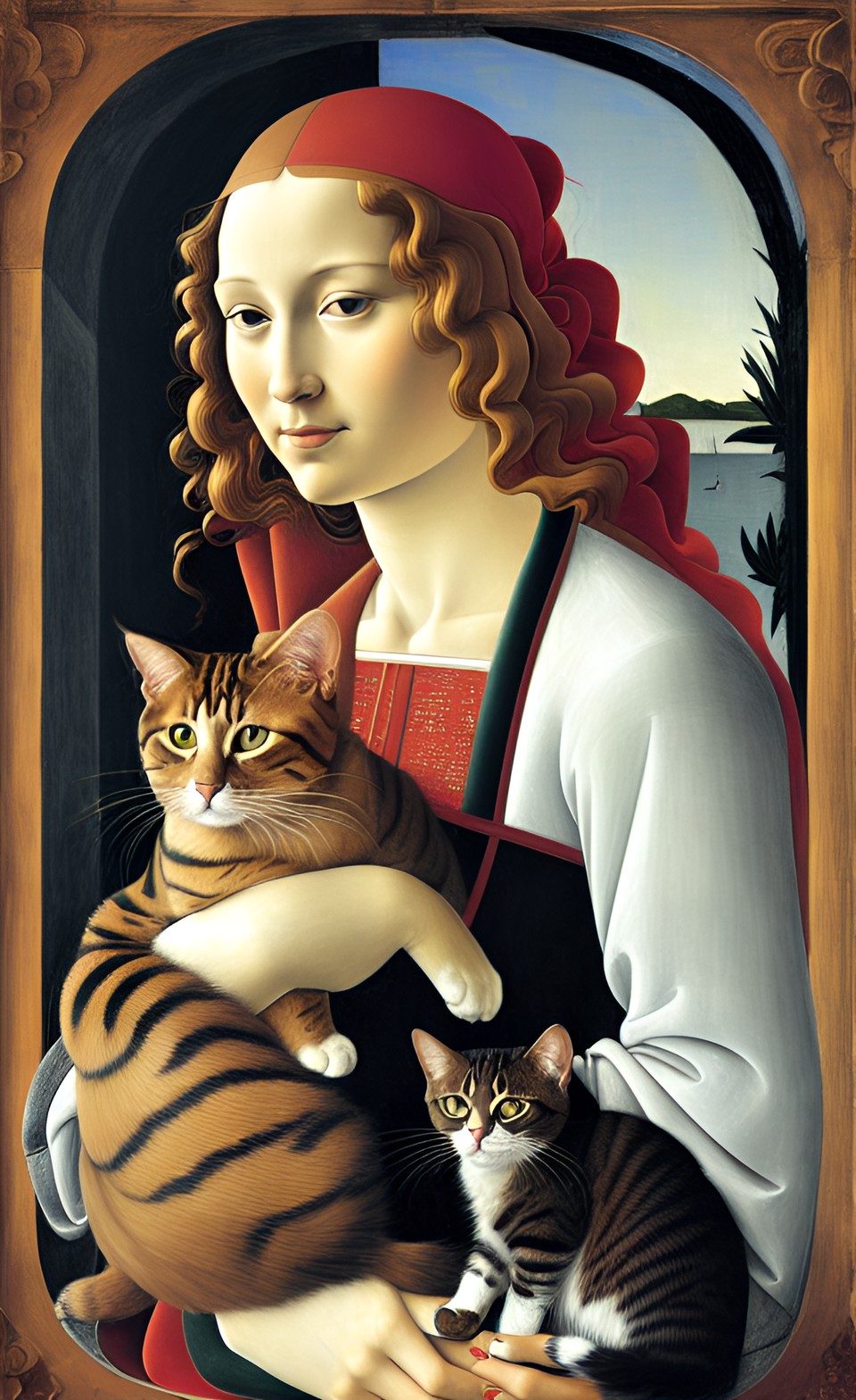 woman holding a cat by sandro botticelli preview