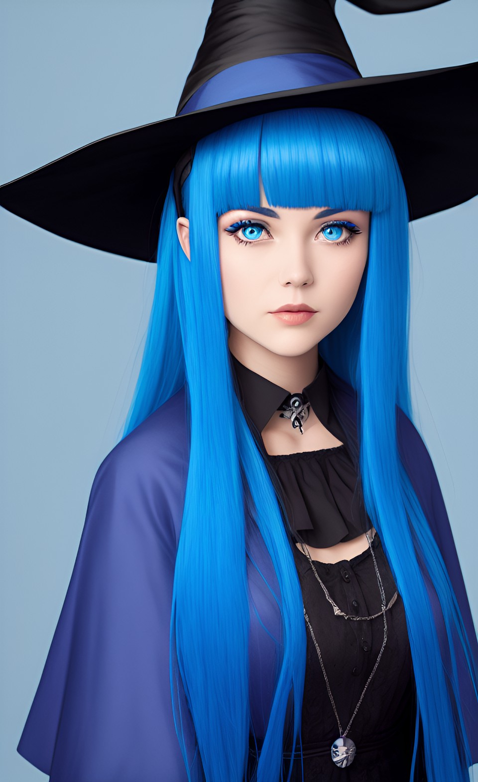 witch with blue hair preview