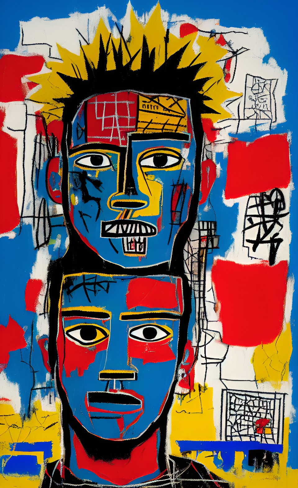 là langage qu’il parlait était celui du monde d’où il venait, il est le dieu des âmes perdu, perdu parmi les dieux, style basquiat preview