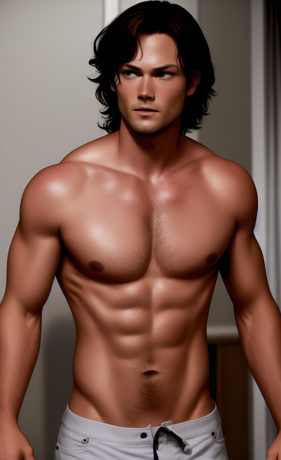 sam winchester, shirtless preview