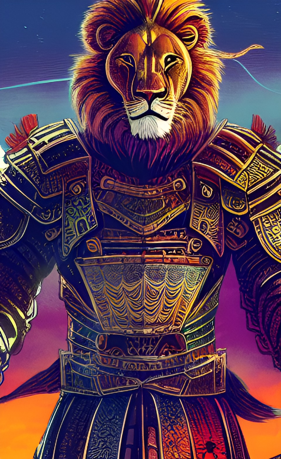 lion in samurai armor preview