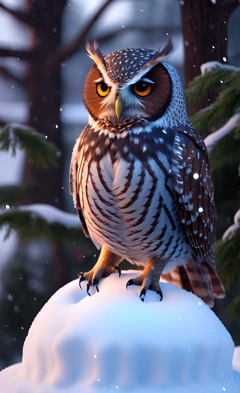 owl in snow preview