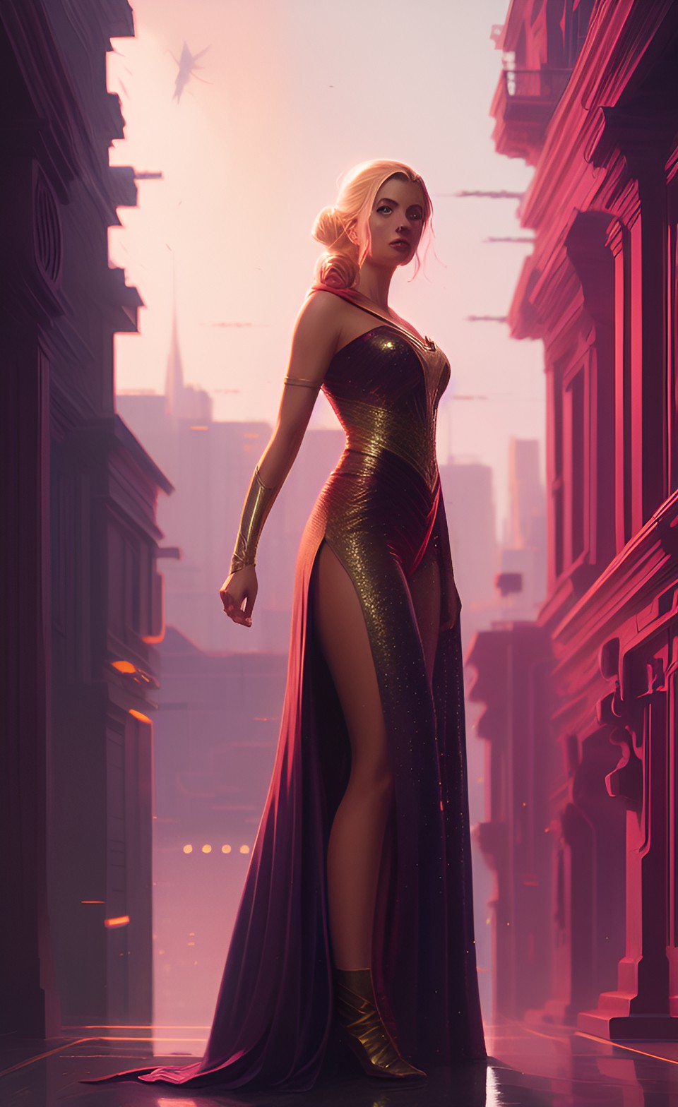 Super blonde - blonde superwoman in an evening gown preview