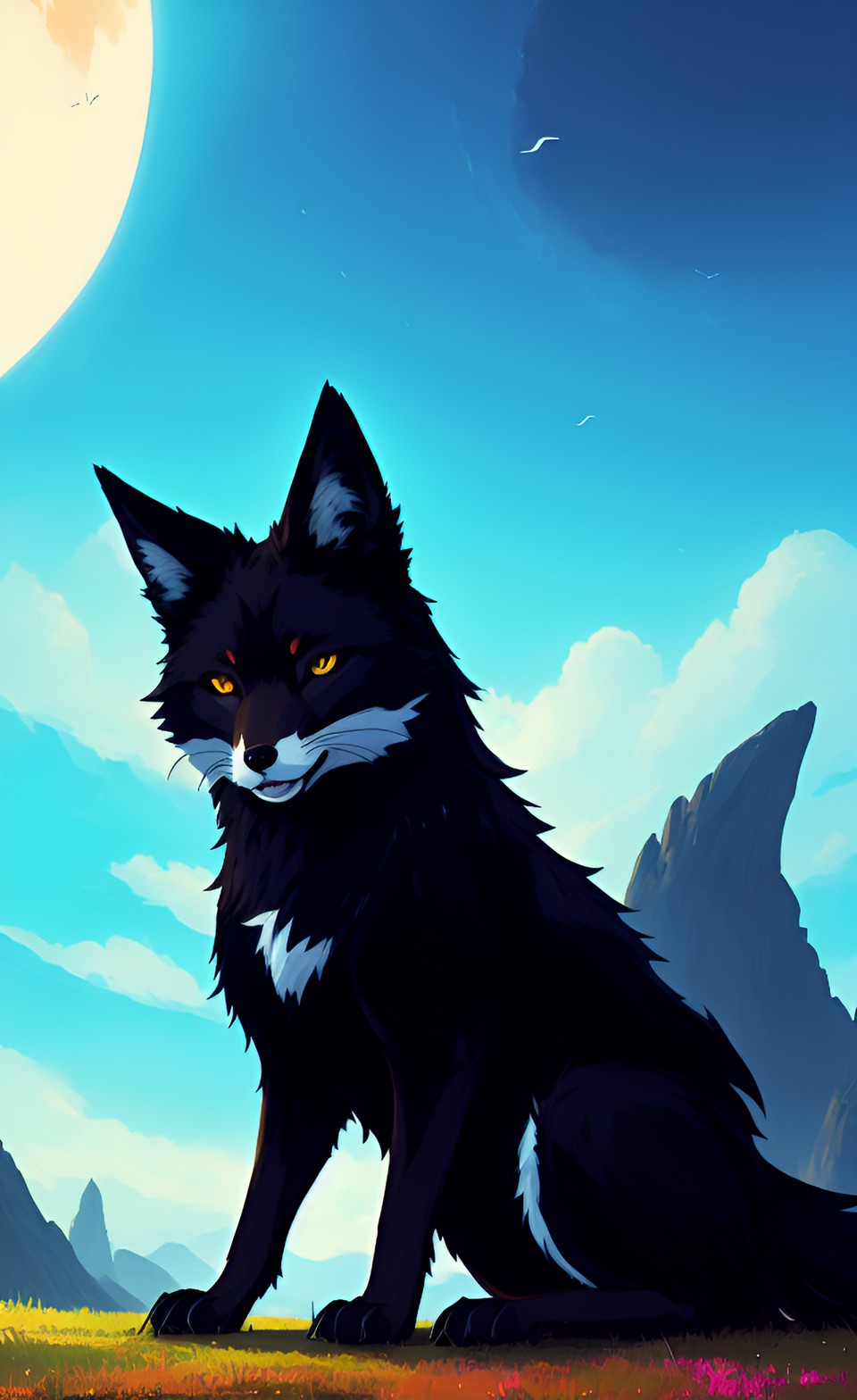 black fox like fantasy creature preview