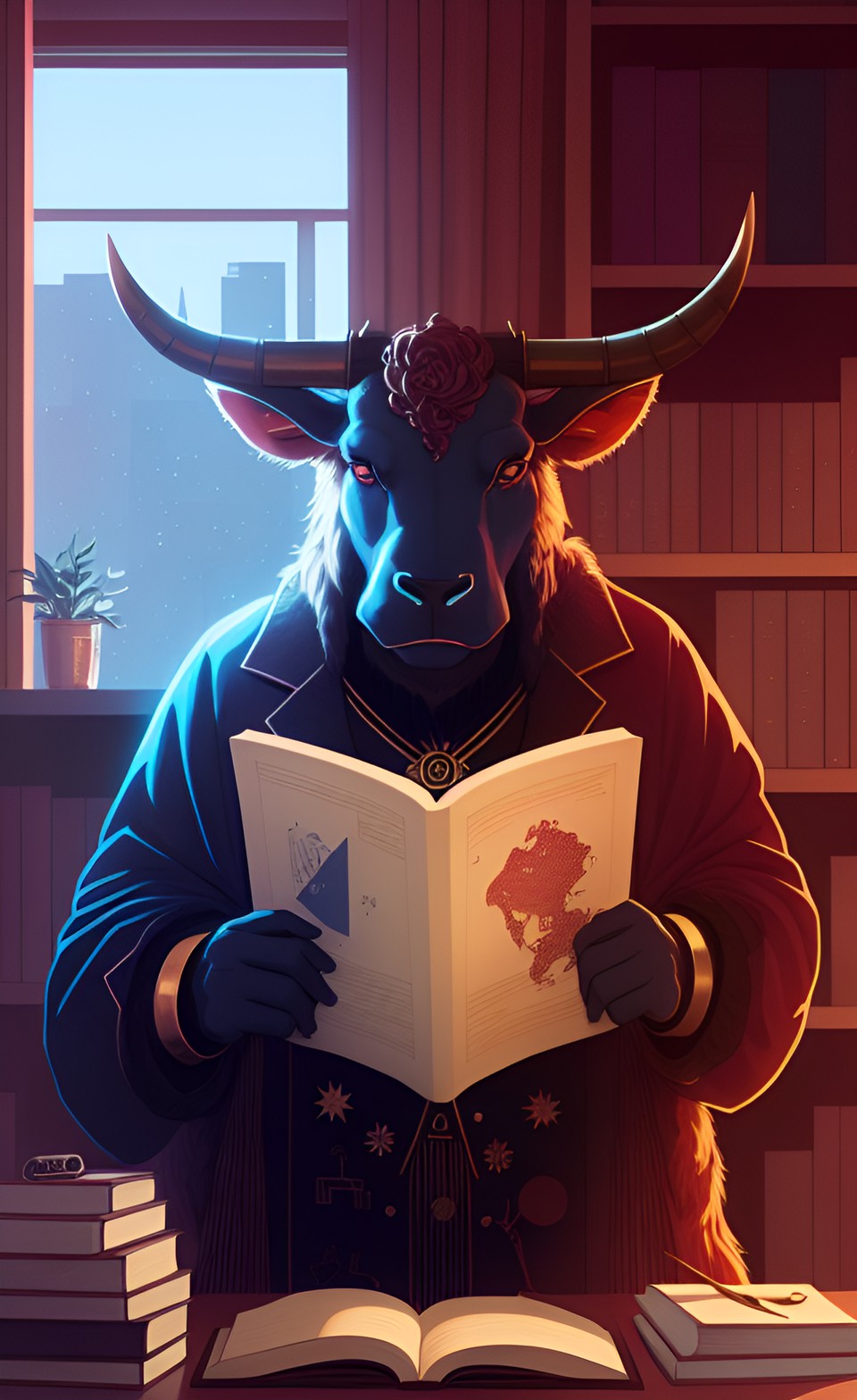 minotaur studying for exams preview