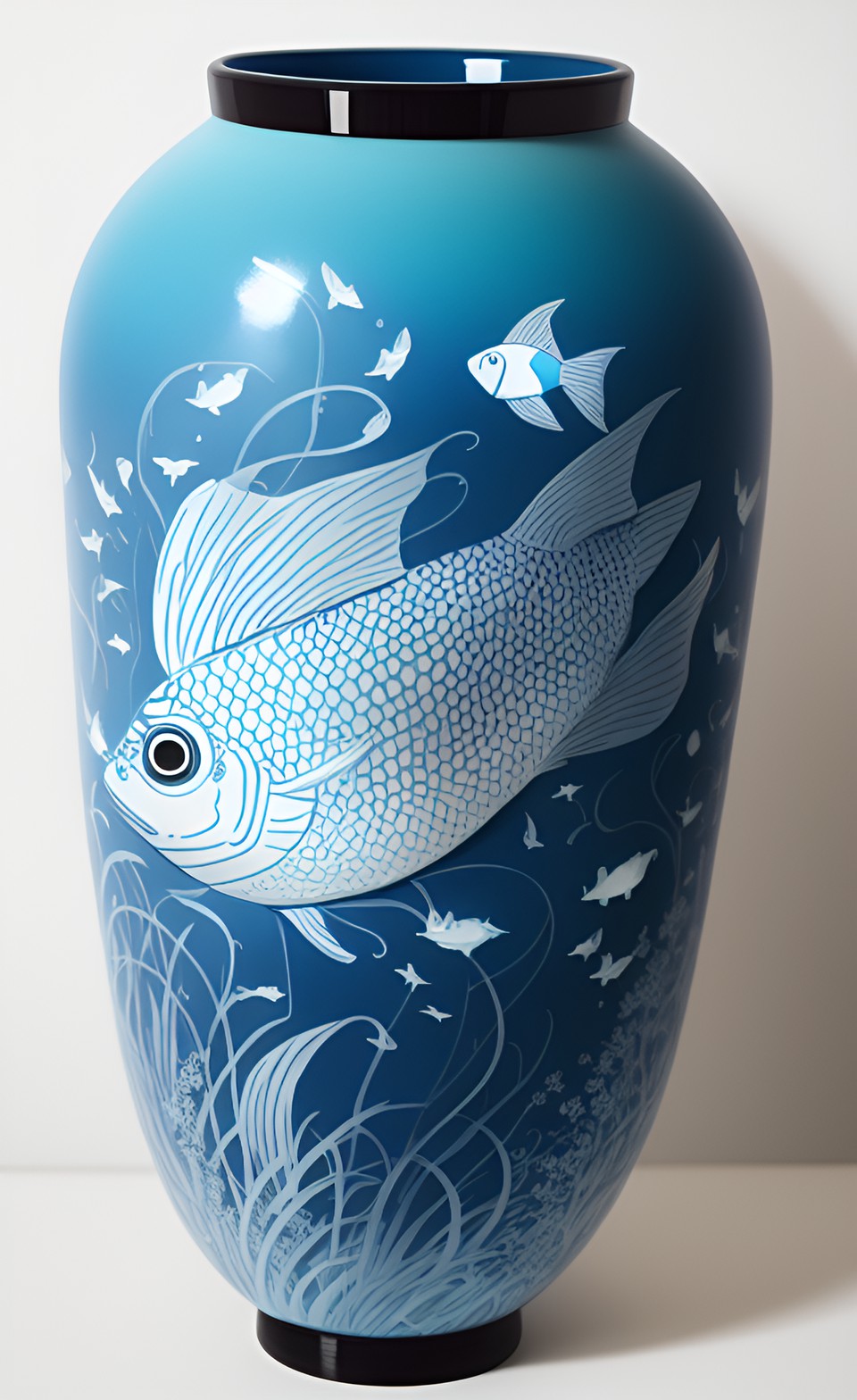 porcelain vase shaped like a fish preview