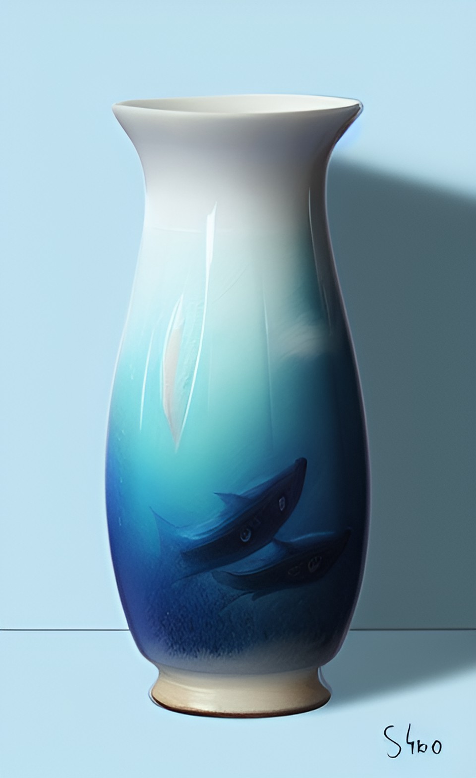 porcelain vase shaped like a fish preview