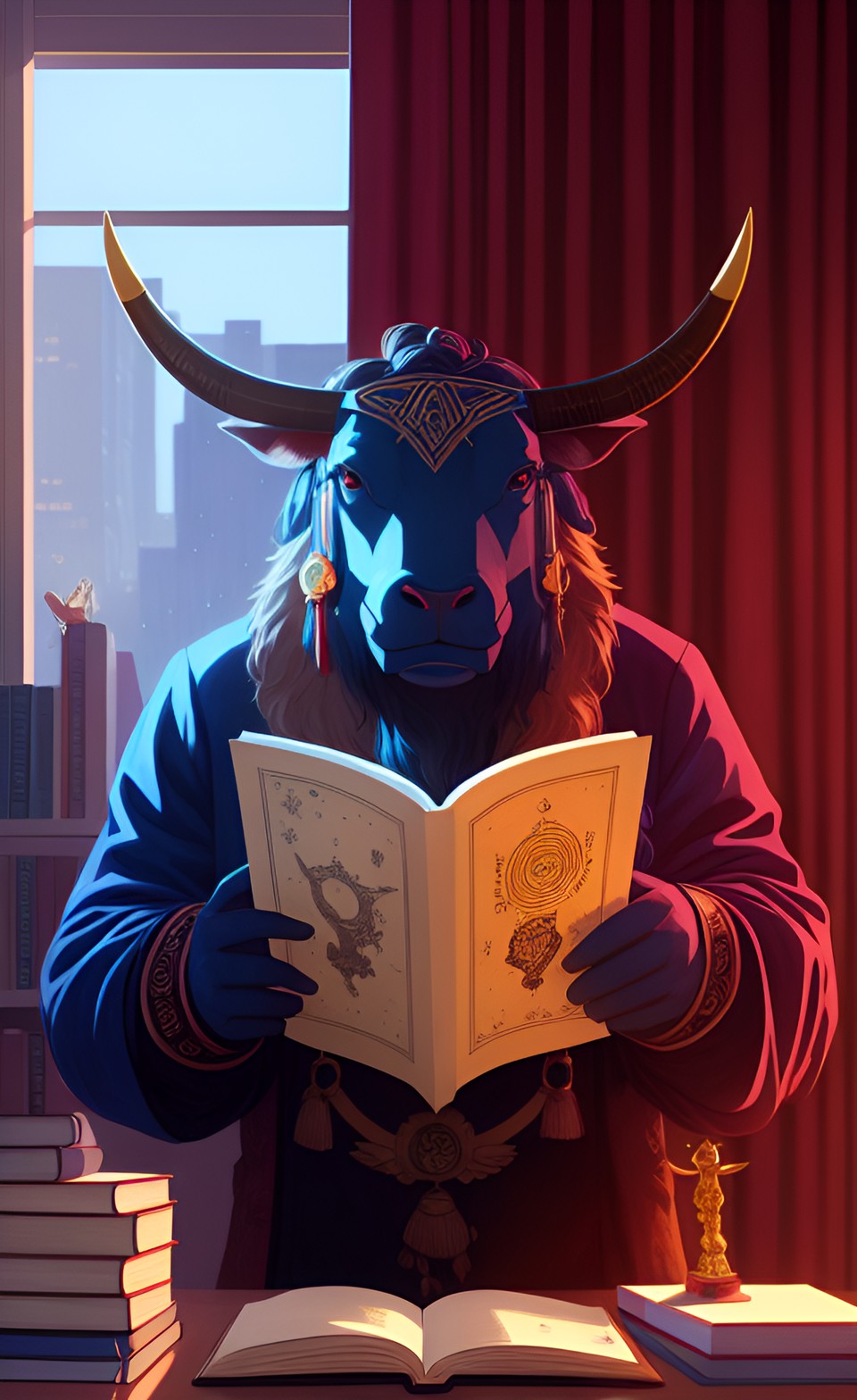 minotaur studying for exams preview