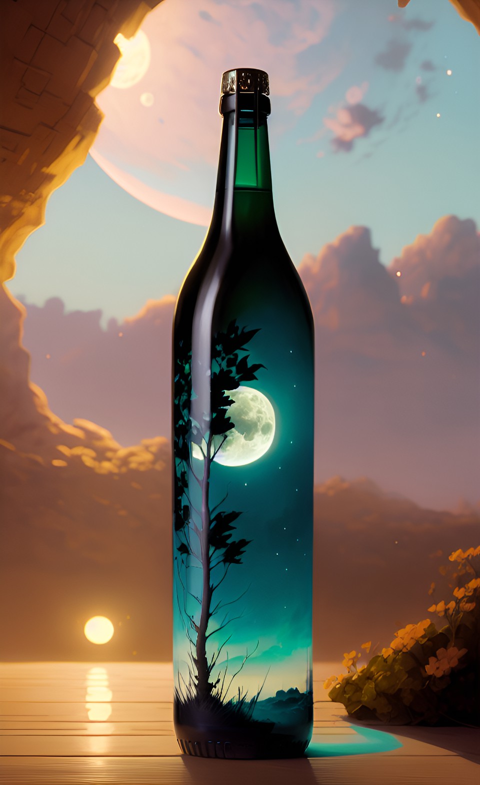 Bottled Moonlight - blooming bottle with moonlight preview