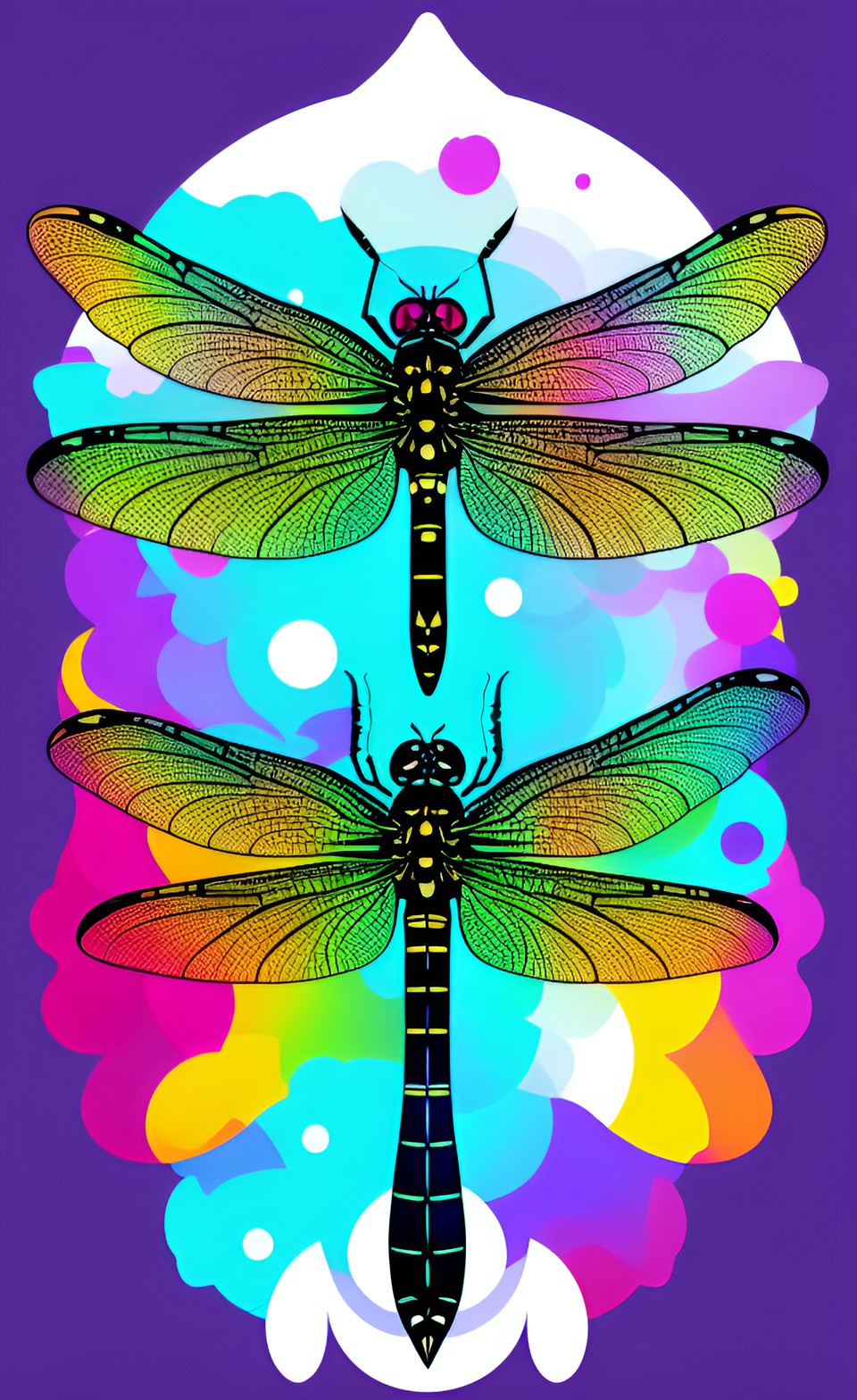 cute dragonfly, colorful, kawaii, vector, sticker, white background, detailed, high resolution, accurate, realistic preview