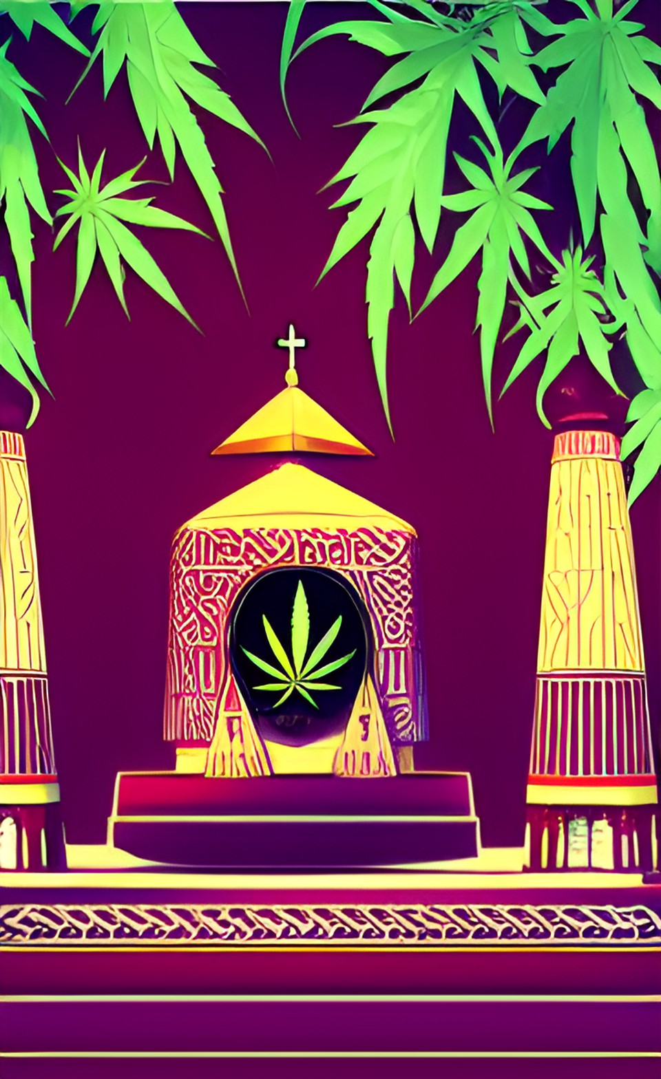 Ode to weed - egyptian shrine to weed symbol preview