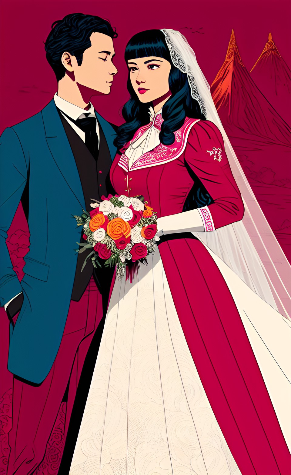 victorian wedding by a volcano preview