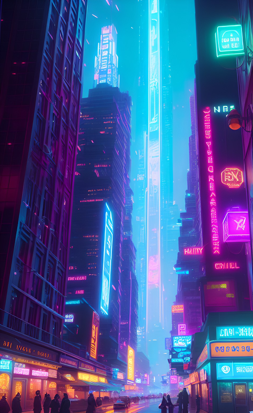 city with neon lights preview