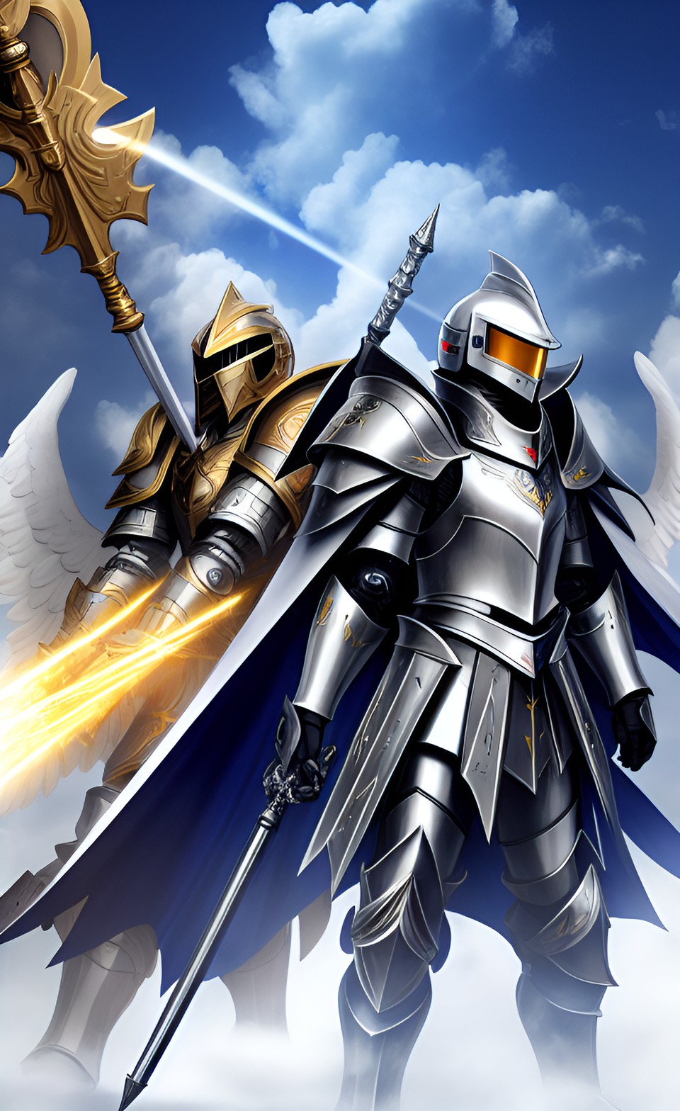 angelic knights/full armor/ with helm/ vs robots preview